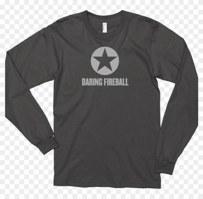 Thumbnail Of An Asphalt Gray Long Sleeve Daring Fireball - Long-sleeved T-shirt Clipart