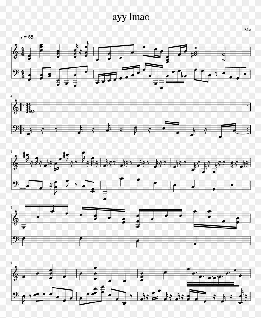 Ayy Lmao - Sheet Music Clipart #3582720