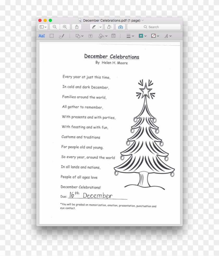 December Poem - Merry Christmas Coloring Pages Clipart #3584457