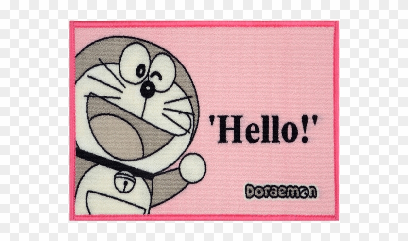 Pink & Grey Doraemon Print Doormat - Cartoon Clipart #3584925