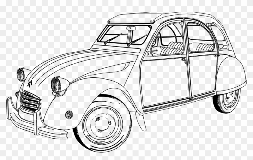 Citroën 2cv - Citroen 2cv Para Colorear Clipart #3584953