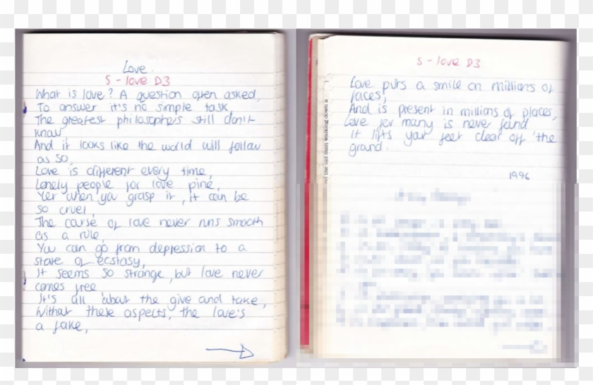 Scanned Love Poem - Handwriting Clipart #3585195