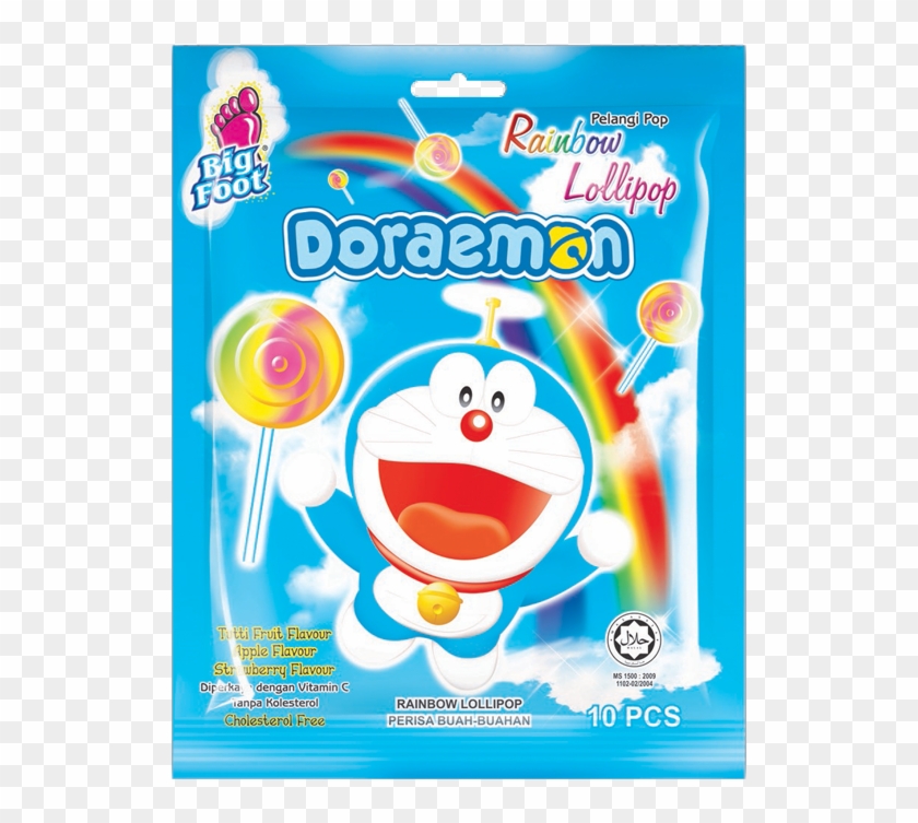 Big Foot Rainbow Doraemon Lollipop - Doraemon Clipart
