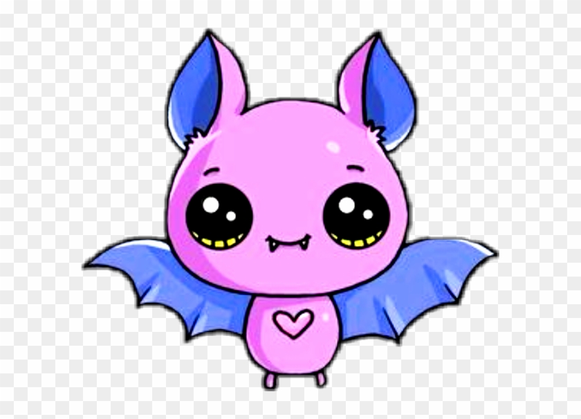 #bat #cute #kawaii #pets & Animals #animals #pink #purple - Draw So Cute Bat Clipart