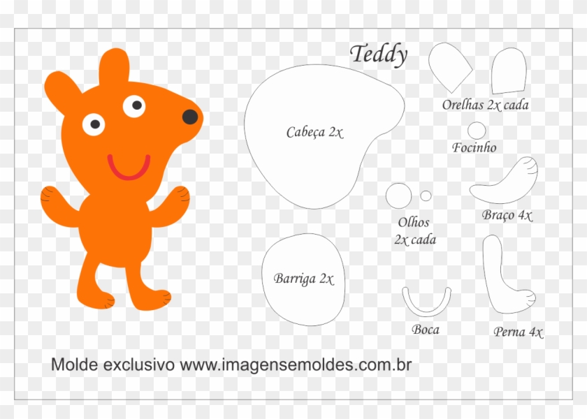 Molde Peppa Pig - Pedro Peppa Pig Feltro Molde Clipart