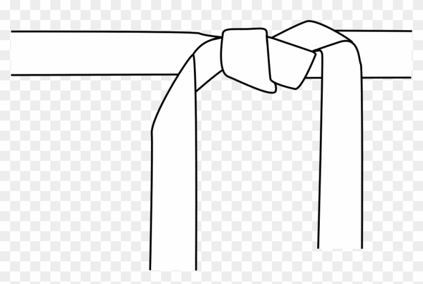 Karate Judo Belt White Martial Arts - Cinturon Blanco Karate Clipart #3585656