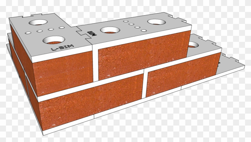 Singlewythecorner1v2 - Double Wythe Wall With Corners Clipart