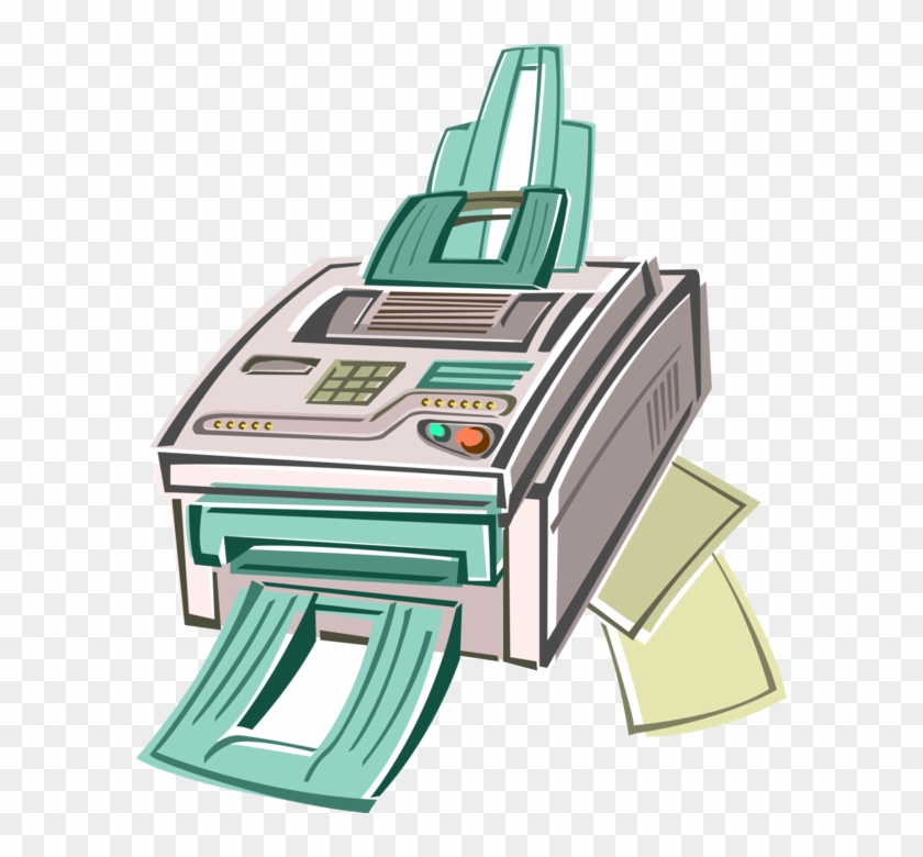 Vector Illustration Of Fax Facsimile Telephonic Transmission - Machine Clipart #3586636