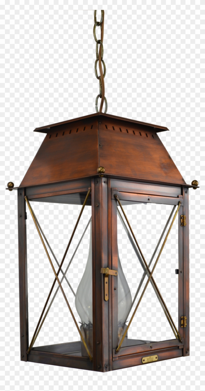 Coach House On Hanging Chain Copper Lights Bevolo Gas - Ceiling Fixture Clipart #3586767