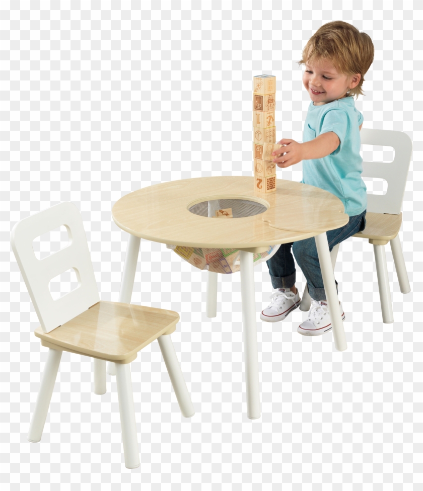 Kidkraft Round Storage Table & 2 Chair Set, Multiple - Silla Y Mesa Infantil Redonda Clipart
