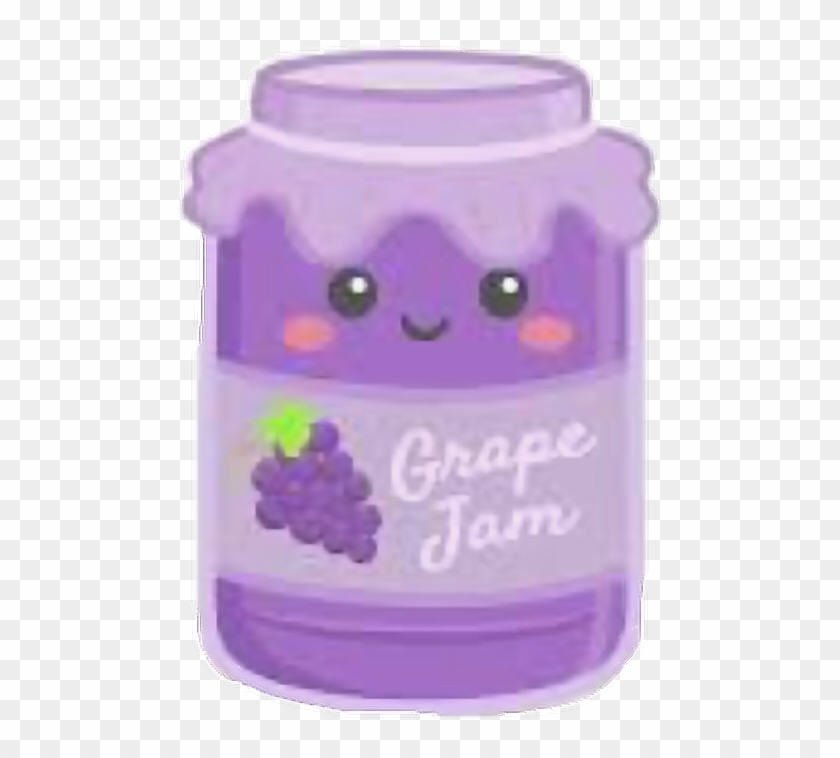 #cute #grape #jelly #jar #freetoedit - Jelly Jar With Face Clipart #3589302