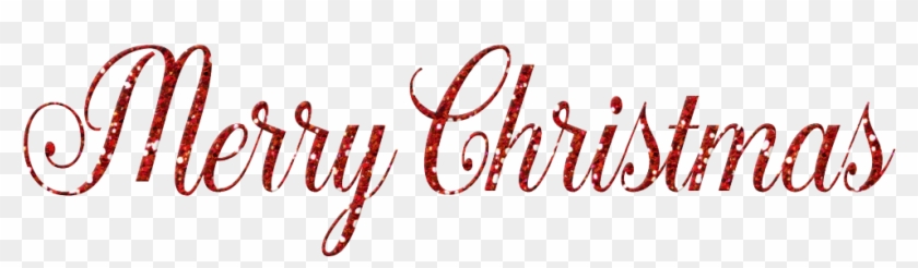 Red Glitter Word Art Photo Merry Xmas - Christmas In Words Png Clipart