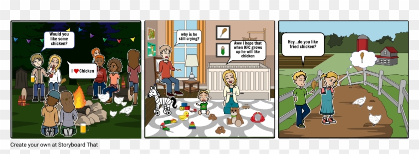 Passion For Chicken - Cartoon Clipart