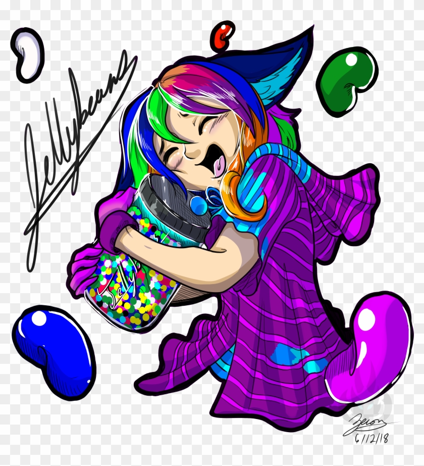 Jellybeans And Her Jellybean Jar - Illustration Clipart #3590018