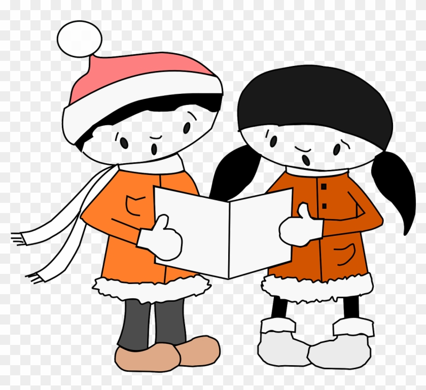 Girls Planning Reading Winter Png Image - Christmas Caroling Clipart No Background Transparent Png #3590505