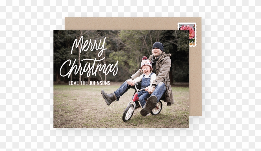 Script Photo Christmas Card - Sidecar Clipart #3590691