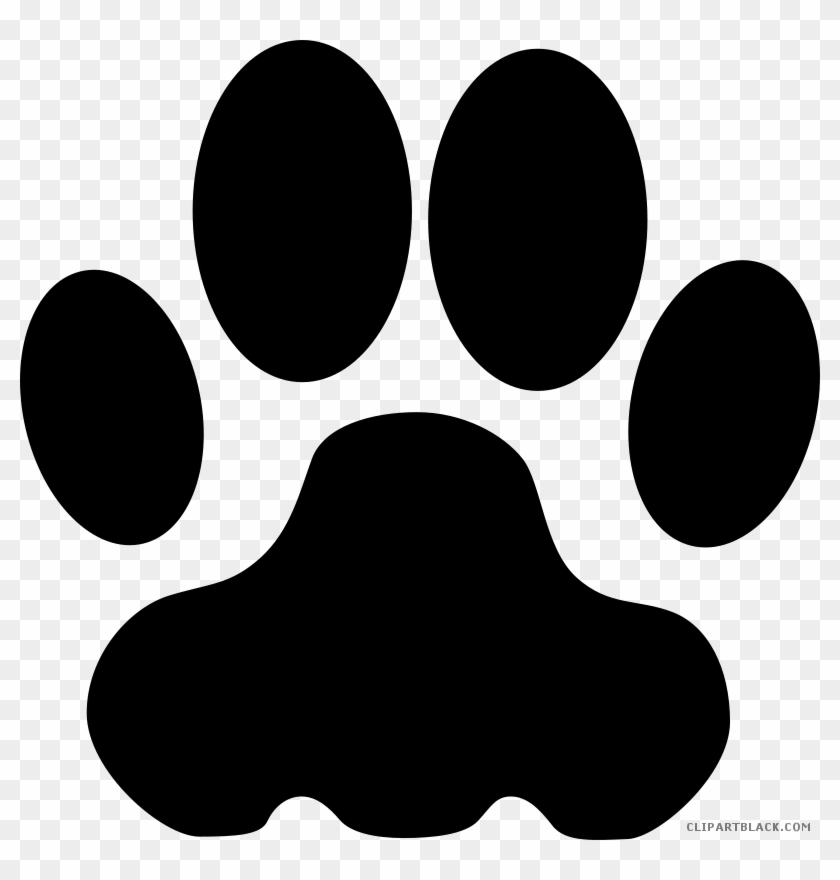 Cougar Paw Print Clipartblack Com Free Black - Dog Paw Clipart - Png Download