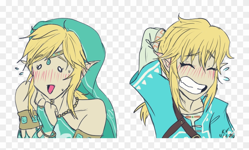 From The Embarrassed/blushing Expressions Meme By @deeppink-man - Tloz Botw Blush Link Clipart