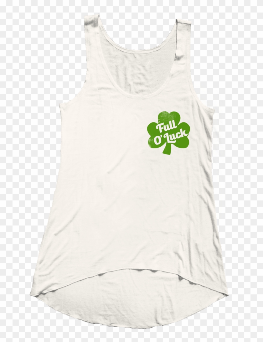 White Highlow Shamrock Full O' Luck - Active Tank Clipart