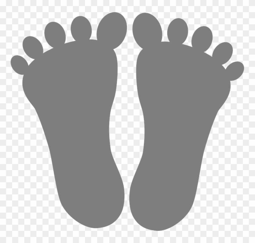 Feet Toes Footmarks Outline Human Barefoot - Brown Footprint Clipart - Png Download #3593342