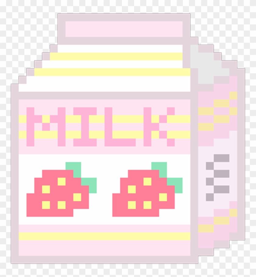 Kawaii Transparent Pixels - Transparent Pixel Art Milk Clipart