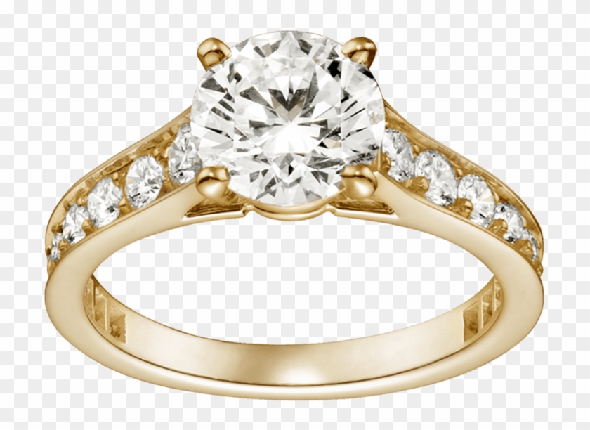 Gold Engagement Ring Ideas For Women - Single Diamond Ring Gold Clipart #3593623
