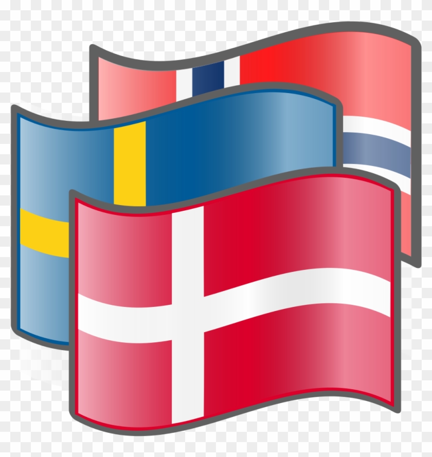 Scandinavia Flags Denmark - Norsk Svensk Og Dansk Clipart