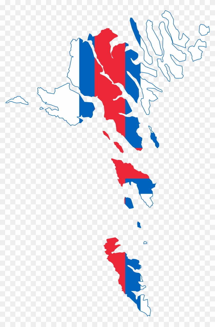 Flag-map Of The Faroe Islands - Faroe Islands Flag Map Clipart