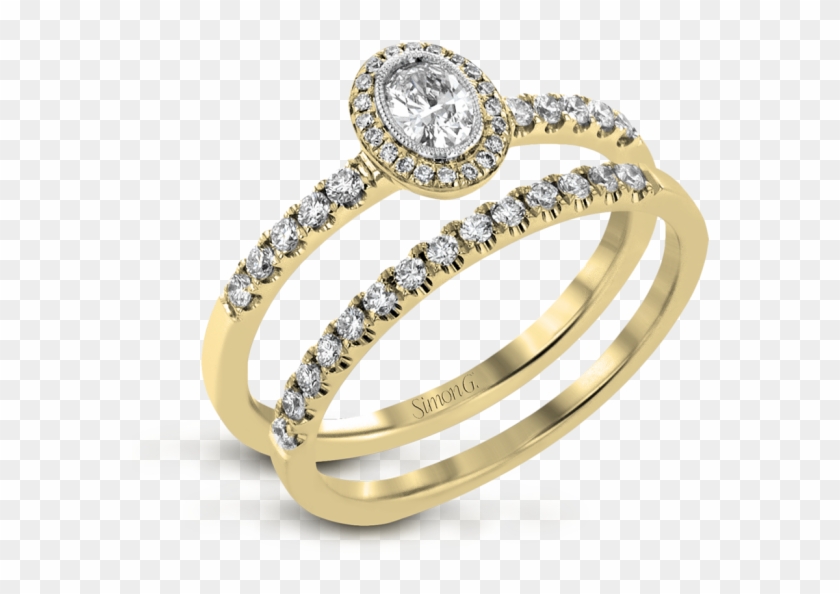 Simon G 18kt Yellow Gold Engagement Set - Ring Clipart #3594187