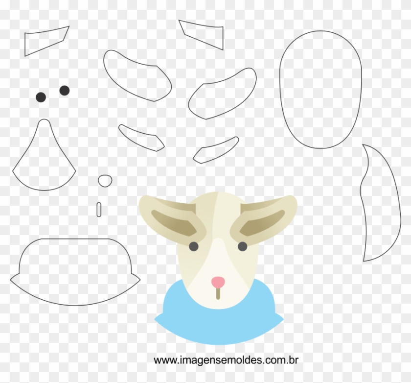 Molde De Fazendinha Para Feltro, Eva E Artesanato - Animais Fazendinha Molde Png Clipart