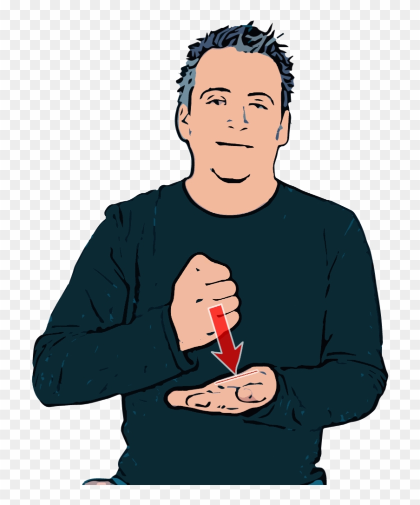 Secondary Hand Held Flat With Palm Facing Upwards - Fist In Palm Sign Language Clipart