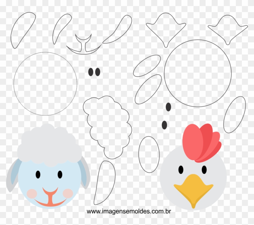 Molde De Fazendinha Para Feltro, Eva E Artesanato - Fazendinha De Feltro Moldes Clipart