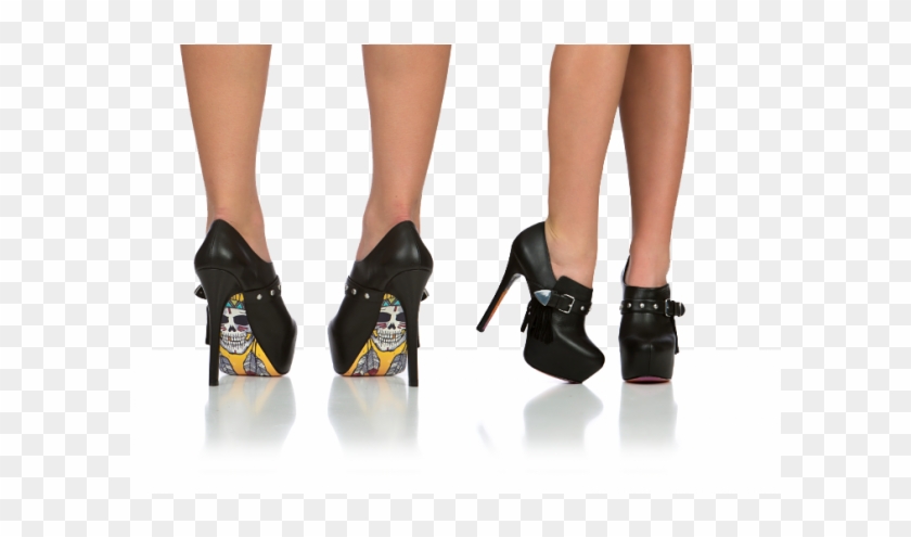 Clipart Royalty Free Library Black Fashion Boots Skull - Basic Pump - Png Download #3595681