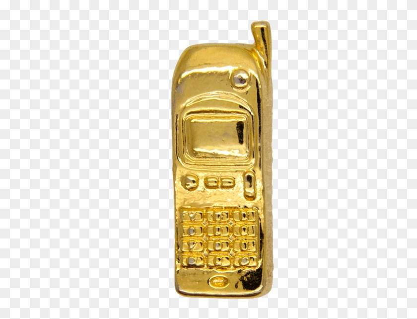 Mobile Nokia Phone Pin , Gold 3d - Feature Phone Clipart