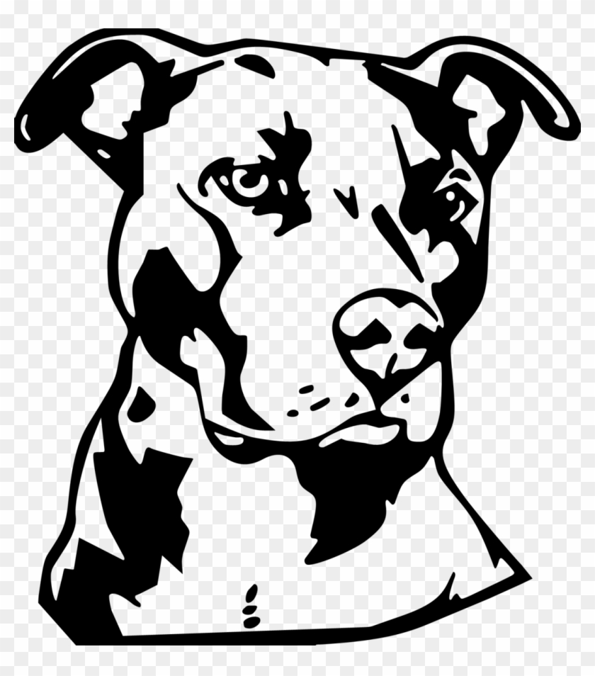 Pit Bull Face Silhouette Clipart