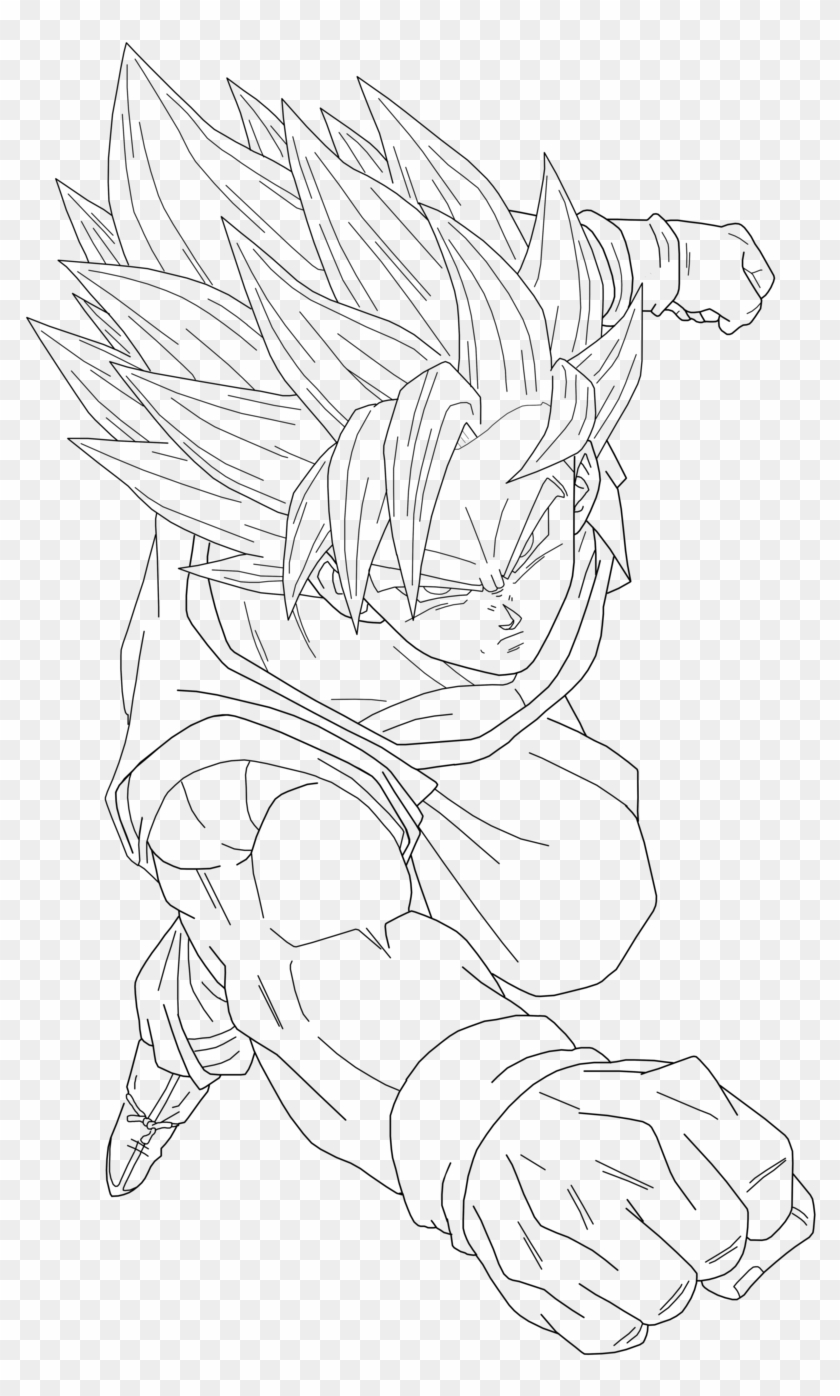 Goku Version Lineart - Super Saiyan Clipart