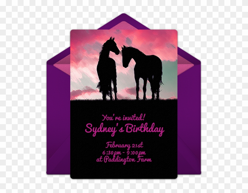 Wild Horses Online Invitation - Silhouette Clipart