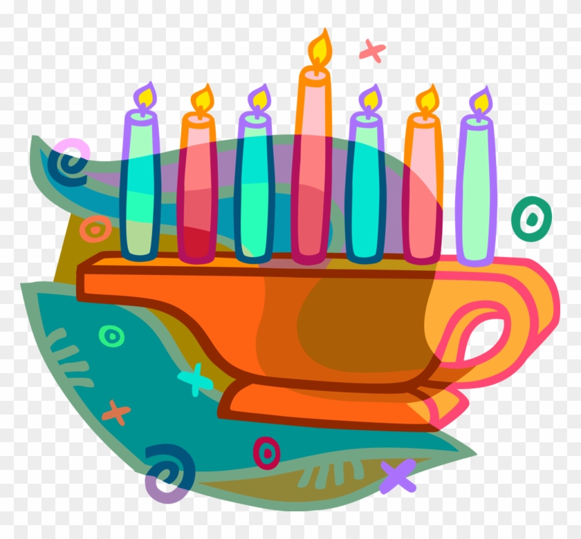 Vector Illustration Of Traditional African Kinara Candle Clipart #3597574