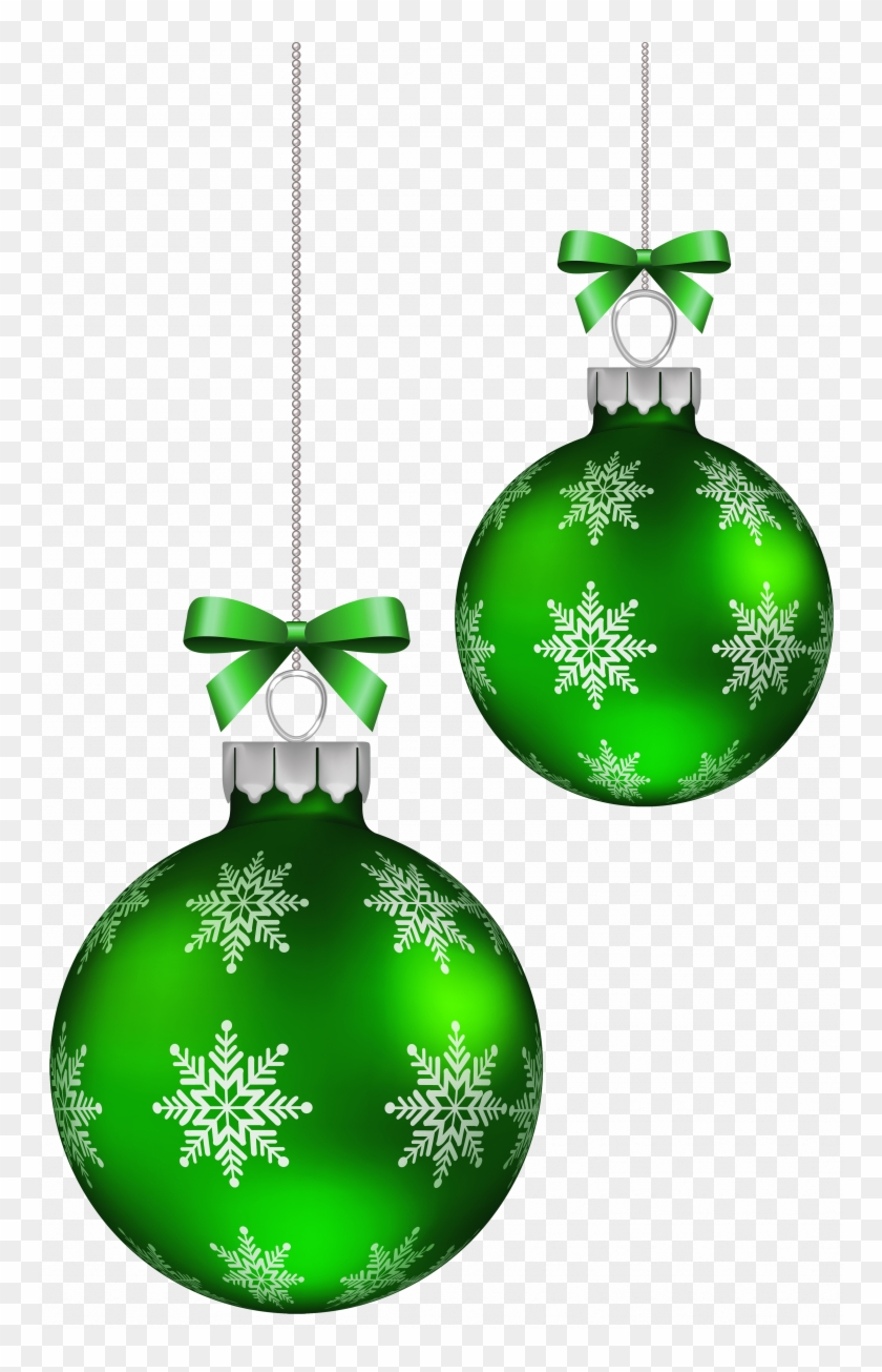 Download Green Christmas Decorations - Green Merry Christmas Ornaments Clipart