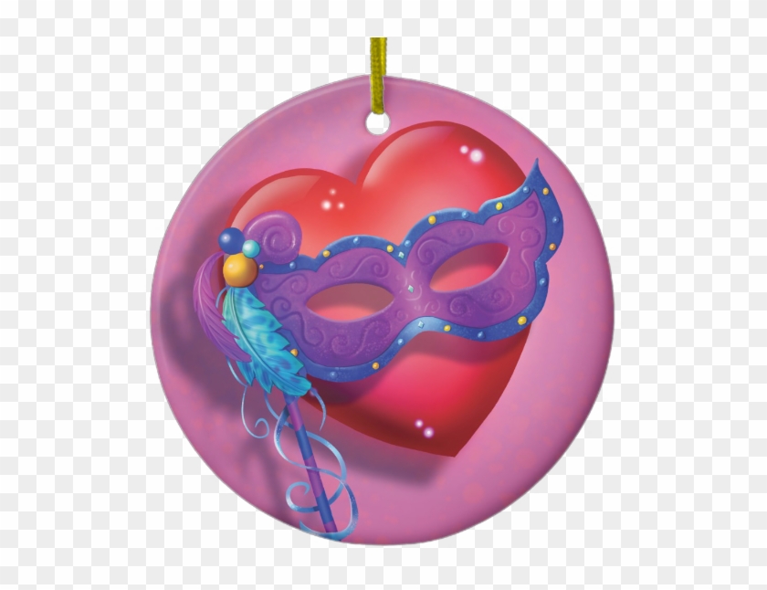 Heart Mask Ornament - Christmas Ornament Clipart #3598020