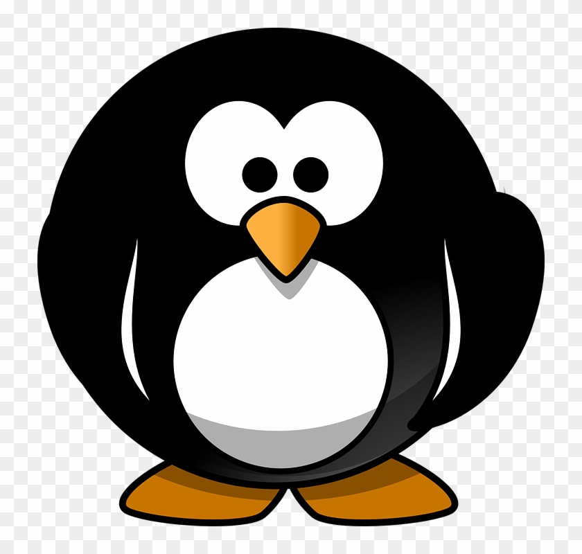 Penguin Cute Bird Polar Cartoon - Round Cartoon Penguin Clipart