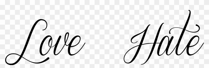 Tattoo Fonts Love Hate - Line Art Clipart