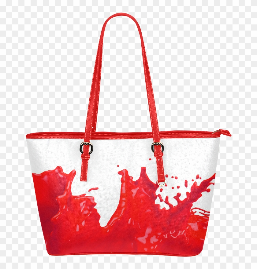 Glossy Red Paint Splash Leather Tote Bag/large - Tote Bag Clipart #3599389