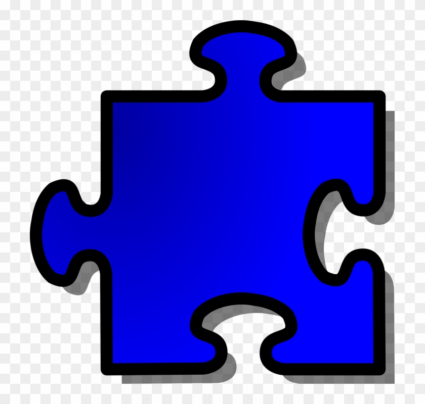 Jigsaw Puzzle Game Piece Blue Shape Join - Jigsaw Piece Clipart - Png Download