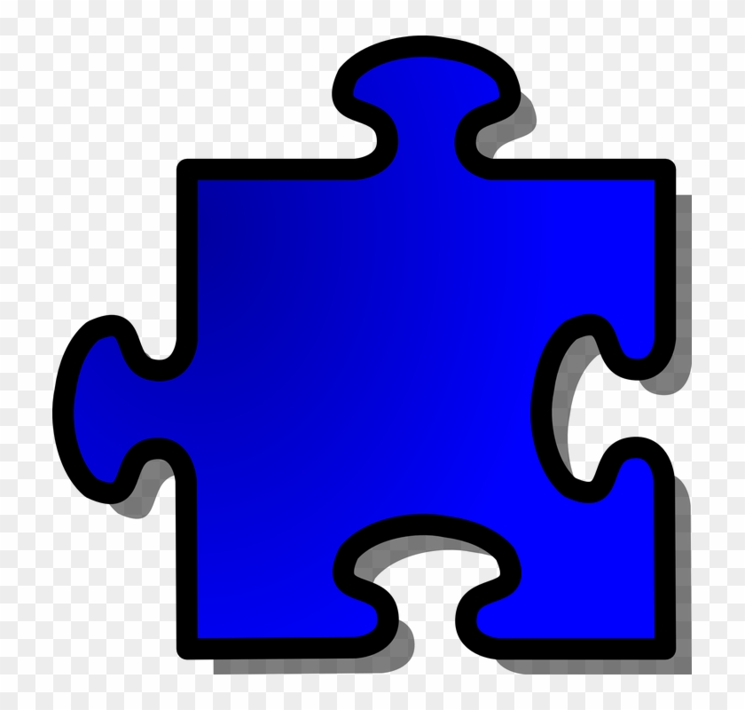Jigsaw Puzzle Game Piece Blue Shape Join - Jigsaw Piece Clipart - Png Download #3599773