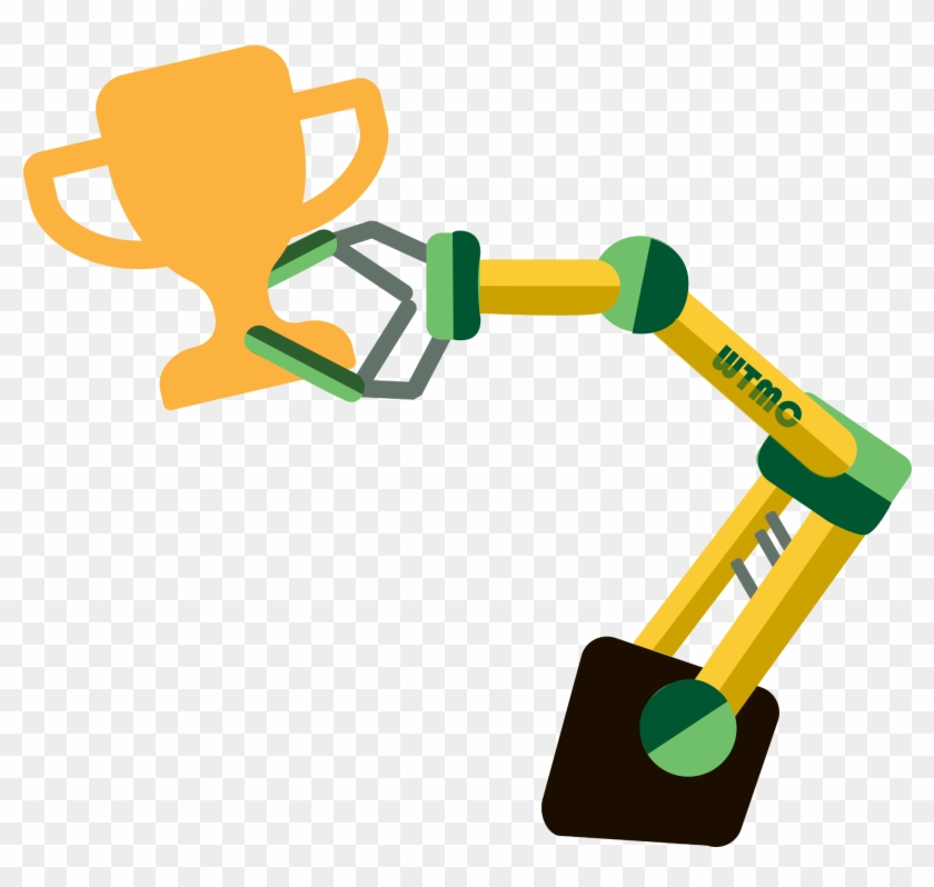 Robotic Arm Holding A Trophy In Its Claw Clipart #360180