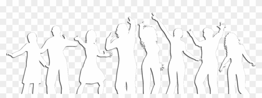 1600 X 525 9 - White Silhouette People Png Clipart