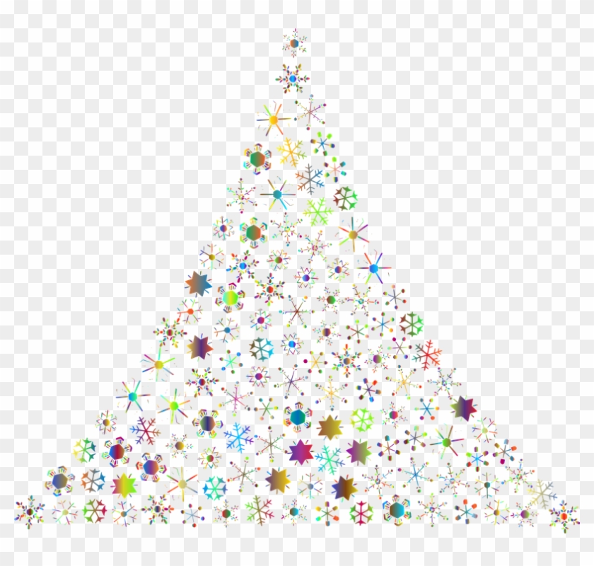 Snowflakes, Abstract, Christmas Tree, Festive, Holidays - Transparent Background Christmas Trees Clip Art - Png Download #360952