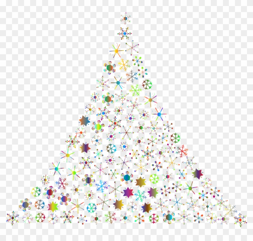Snowflakes, Abstract, Christmas Tree, Festive, Holidays - Transparent Background Christmas Trees Clip Art - Png Download