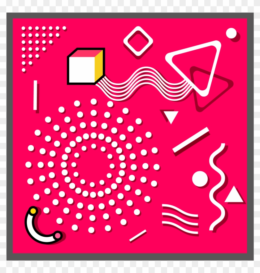 Memphis Minimalist Red Geometric Png And Vector Image - Crochet Clipart